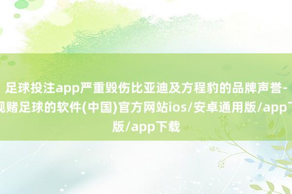 足球投注app严重毁伤比亚迪及方程豹的品牌声誉-正规赌足球的软件(中国)官方网站ios/安卓通用版/app下载