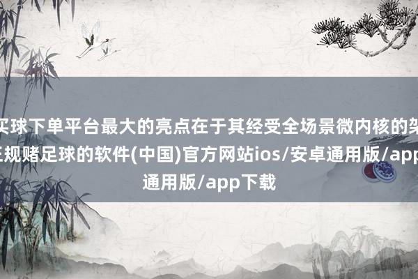 买球下单平台最大的亮点在于其经受全场景微内核的架构-正规赌足球的软件(中国)官方网站ios/安卓通用版/app下载