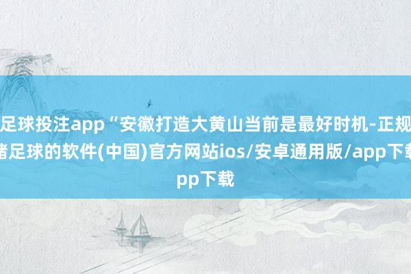 足球投注app“安徽打造大黄山当前是最好时机-正规赌足球的软件(中国)官方网站ios/安卓通用版/app下载