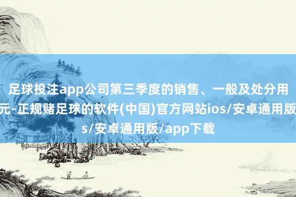 足球投注app　　公司第三季度的销售、一般及处分用度为34亿元-正规赌足球的软件(中国)官方网站ios/安卓通用版/app下载