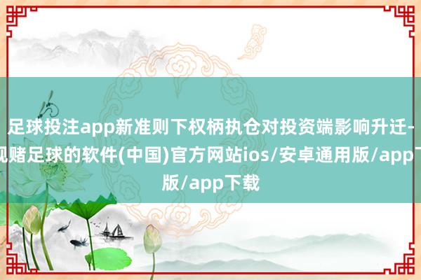 足球投注app新准则下权柄执仓对投资端影响升迁-正规赌足球的软件(中国)官方网站ios/安卓通用版/app下载