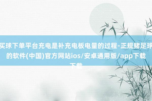 买球下单平台充电是补充电板电量的过程-正规赌足球的软件(中国)官方网站ios/安卓通用版/app下载