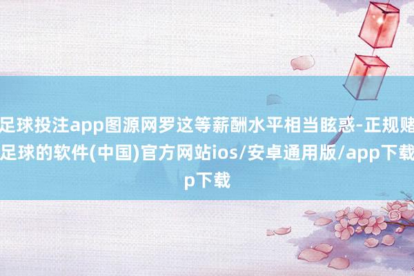 足球投注app图源网罗这等薪酬水平相当眩惑-正规赌足球的软件(中国)官方网站ios/安卓通用版/app下载