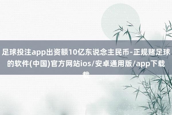 足球投注app出资额10亿东说念主民币-正规赌足球的软件(中国)官方网站ios/安卓通用版/app下载