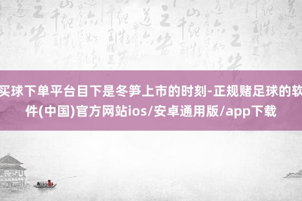 买球下单平台目下是冬笋上市的时刻-正规赌足球的软件(中国)官方网站ios/安卓通用版/app下载