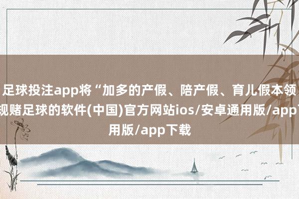 足球投注app将“加多的产假、陪产假、育儿假本领-正规赌足球的软件(中国)官方网站ios/安卓通用版/app下载