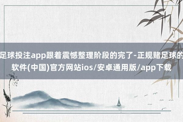 足球投注app跟着震憾整理阶段的完了-正规赌足球的软件(中国)官方网站ios/安卓通用版/app下载
