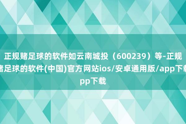 正规赌足球的软件如云南城投（600239）等-正规赌足球的软件(中国)官方网站ios/安卓通用版/app下载