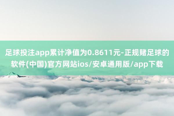 足球投注app累计净值为0.8611元-正规赌足球的软件(中国)官方网站ios/安卓通用版/app下载