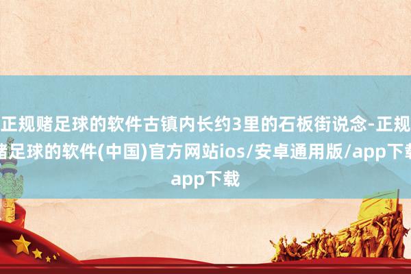 正规赌足球的软件古镇内长约3里的石板街说念-正规赌足球的软件(中国)官方网站ios/安卓通用版/app下载
