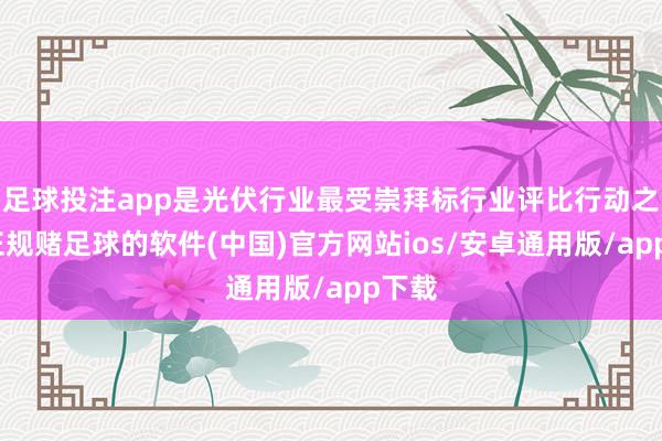 足球投注app是光伏行业最受崇拜标行业评比行动之一-正规赌足球的软件(中国)官方网站ios/安卓通用版/app下载
