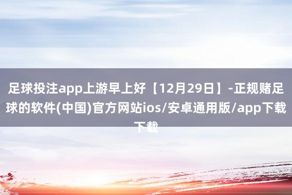 足球投注app上游早上好【12月29日】-正规赌足球的软件(中国)官方网站ios/安卓通用版/app下载