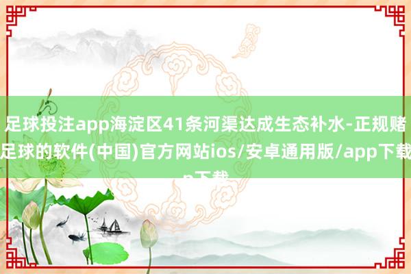 足球投注app海淀区41条河渠达成生态补水-正规赌足球的软件(中国)官方网站ios/安卓通用版/app下载