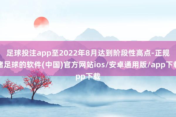 足球投注app至2022年8月达到阶段性高点-正规赌足球的软件(中国)官方网站ios/安卓通用版/app下载