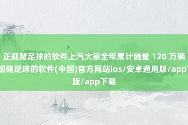 正规赌足球的软件上汽大家全年累计销量 120 万辆-正规赌足球的软件(中国)官方网站ios/安卓通用版/app下载