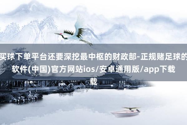 买球下单平台还要深挖最中枢的财政部-正规赌足球的软件(中国)官方网站ios/安卓通用版/app下载