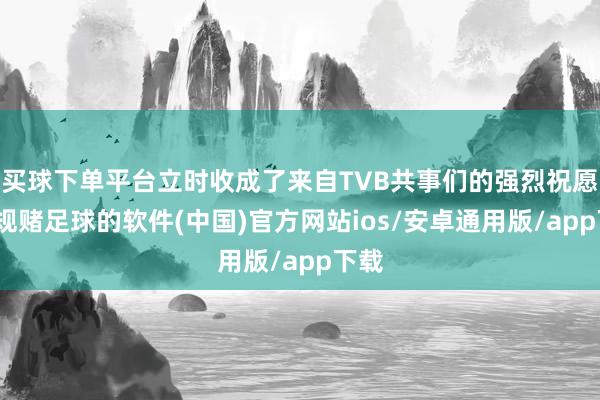 买球下单平台立时收成了来自TVB共事们的强烈祝愿-正规赌足球的软件(中国)官方网站ios/安卓通用版/app下载
