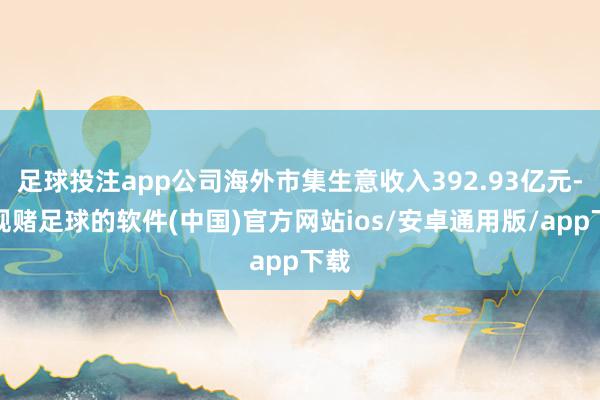 足球投注app公司海外市集生意收入392.93亿元-正规赌足球的软件(中国)官方网站ios/安卓通用版/app下载