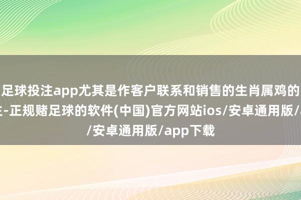 足球投注app尤其是作客户联系和销售的生肖属鸡的东说念主-正规赌足球的软件(中国)官方网站ios/安卓通用版/app下载