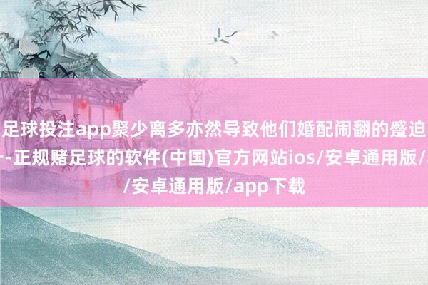 足球投注app聚少离多亦然导致他们婚配闹翻的蹙迫要素之一-正规赌足球的软件(中国)官方网站ios/安卓通用版/app下载
