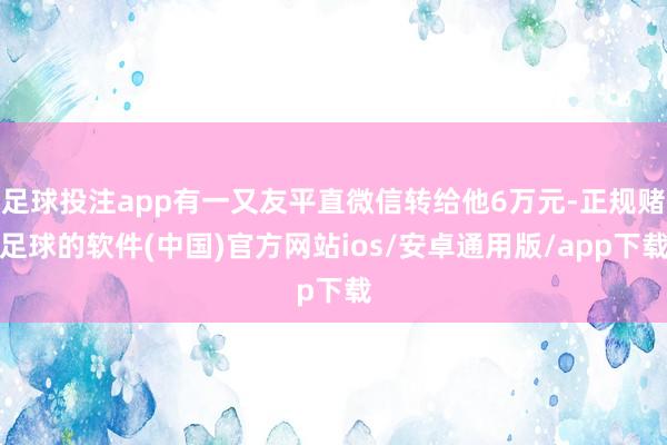 足球投注app有一又友平直微信转给他6万元-正规赌足球的软件(中国)官方网站ios/安卓通用版/app下载