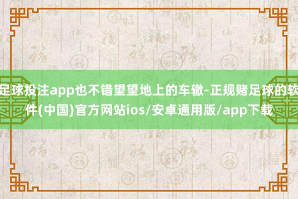 足球投注app也不错望望地上的车辙-正规赌足球的软件(中国)官方网站ios/安卓通用版/app下载