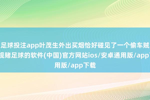 足球投注app叶茂生外出买烟恰好碰见了一个偷车贼-正规赌足球的软件(中国)官方网站ios/安卓通用版/app下载