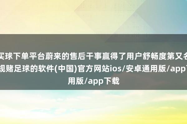 买球下单平台蔚来的售后干事赢得了用户舒畅度第又名-正规赌足球的软件(中国)官方网站ios/安卓通用版/app下载