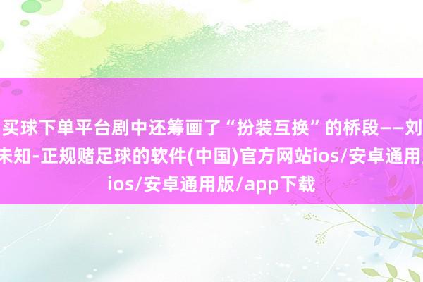 买球下单平台剧中还筹画了“扮装互换”的桥段——刘将来假扮刘未知-正规赌足球的软件(中国)官方网站ios/安卓通用版/app下载