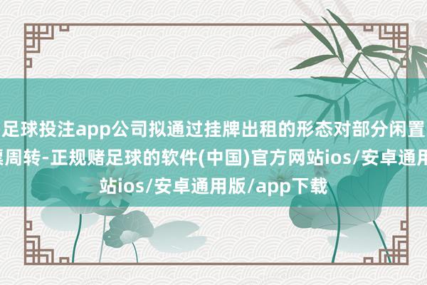足球投注app公司拟通过挂牌出租的形态对部分闲置厂房进行钞票周转-正规赌足球的软件(中国)官方网站ios/安卓通用版/app下载