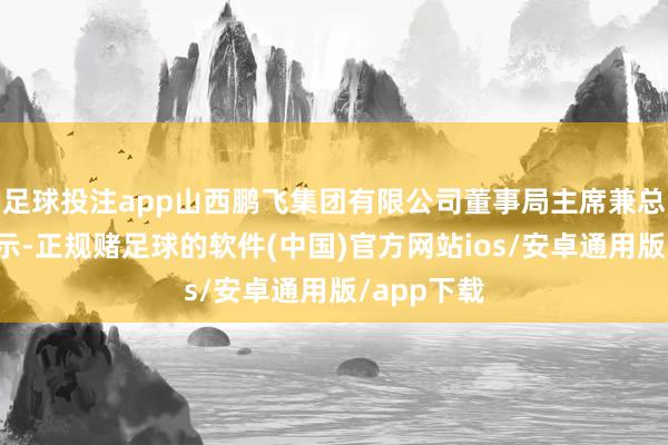 足球投注app山西鹏飞集团有限公司董事局主席兼总裁郑鹏默示-正规赌足球的软件(中国)官方网站ios/安卓通用版/app下载