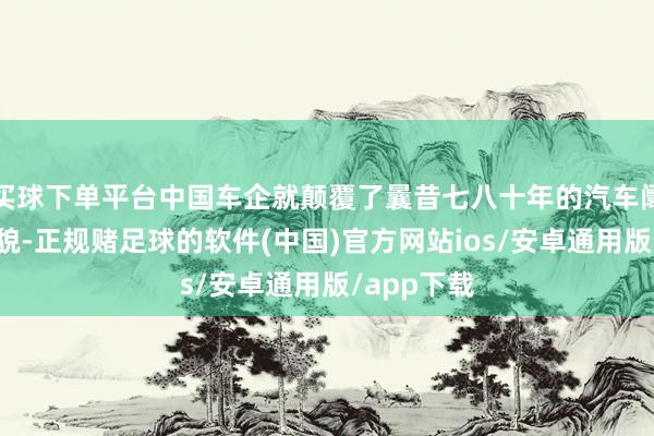 买球下单平台中国车企就颠覆了曩昔七八十年的汽车阛阓竞争样貌-正规赌足球的软件(中国)官方网站ios/安卓通用版/app下载
