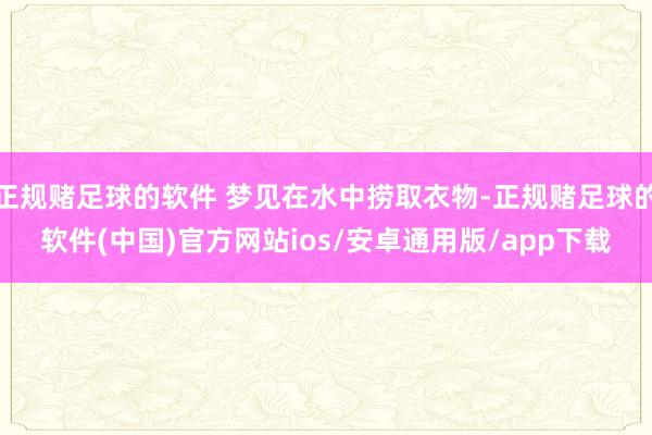 正规赌足球的软件 梦见在水中捞取衣物-正规赌足球的软件(中国)官方网站ios/安卓通用版/app下载
