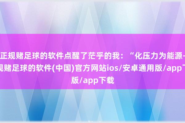 正规赌足球的软件点醒了茫乎的我：“化压力为能源-正规赌足球的软件(中国)官方网站ios/安卓通用版/app下载