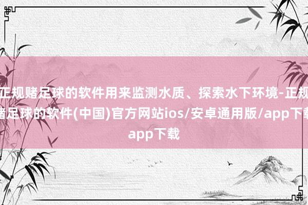正规赌足球的软件用来监测水质、探索水下环境-正规赌足球的软件(中国)官方网站ios/安卓通用版/app下载