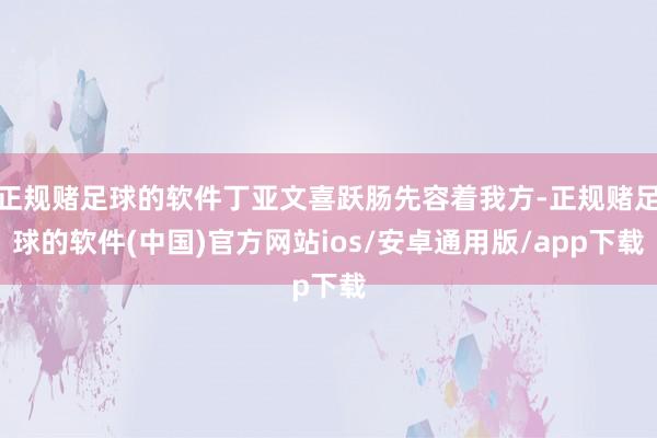 正规赌足球的软件丁亚文喜跃肠先容着我方-正规赌足球的软件(中国)官方网站ios/安卓通用版/app下载