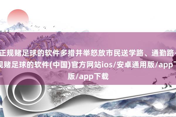正规赌足球的软件多措并举怒放市民送学路、通勤路-正规赌足球的软件(中国)官方网站ios/安卓通用版/app下载