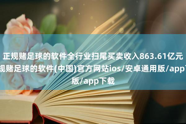 正规赌足球的软件全行业扫尾买卖收入863.61亿元-正规赌足球的软件(中国)官方网站ios/安卓通用版/app下载