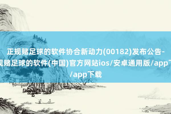 正规赌足球的软件协合新动力(00182)发布公告-正规赌足球的软件(中国)官方网站ios/安卓通用版/app下载