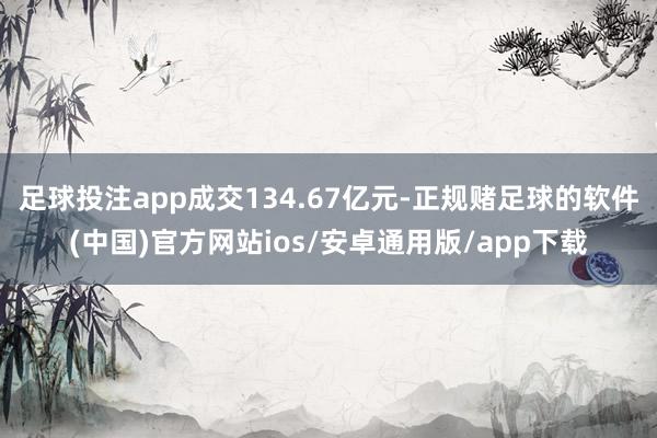 足球投注app成交134.67亿元-正规赌足球的软件(中国)官方网站ios/安卓通用版/app下载