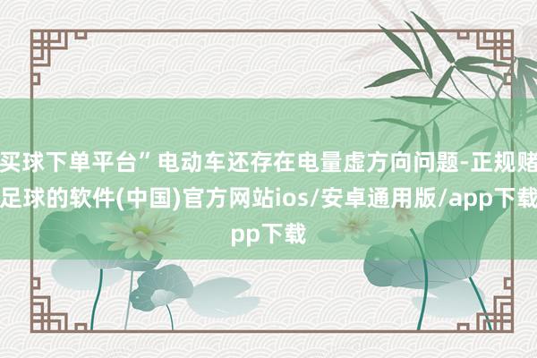 买球下单平台”电动车还存在电量虚方向问题-正规赌足球的软件(中国)官方网站ios/安卓通用版/app下载