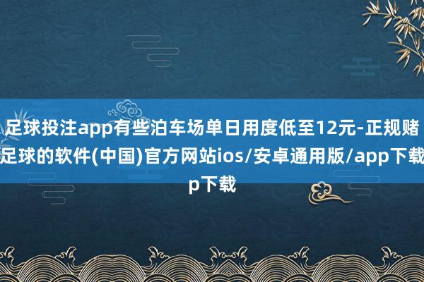 足球投注app有些泊车场单日用度低至12元-正规赌足球的软件(中国)官方网站ios/安卓通用版/app下载