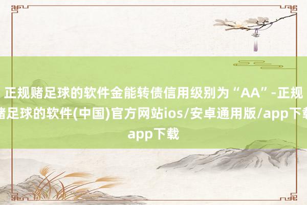 正规赌足球的软件金能转债信用级别为“AA”-正规赌足球的软件(中国)官方网站ios/安卓通用版/app下载