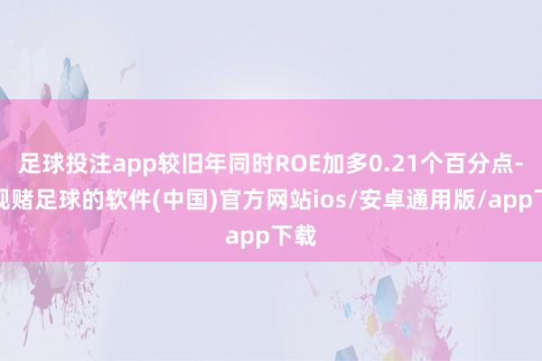 足球投注app较旧年同时ROE加多0.21个百分点-正规赌足球的软件(中国)官方网站ios/安卓通用版/app下载