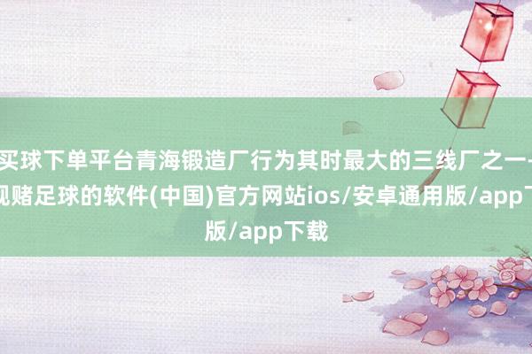买球下单平台青海锻造厂行为其时最大的三线厂之一-正规赌足球的软件(中国)官方网站ios/安卓通用版/app下载