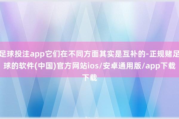足球投注app它们在不同方面其实是互补的-正规赌足球的软件(中国)官方网站ios/安卓通用版/app下载