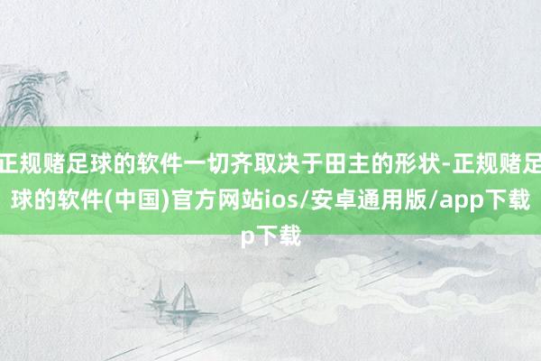 正规赌足球的软件一切齐取决于田主的形状-正规赌足球的软件(中国)官方网站ios/安卓通用版/app下载