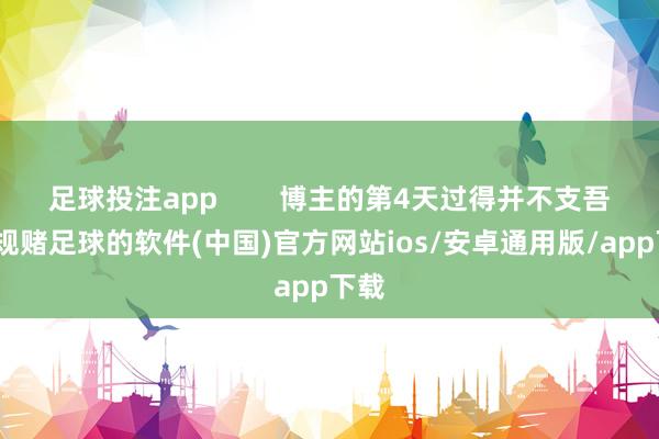 足球投注app        博主的第4天过得并不支吾-正规赌足球的软件(中国)官方网站ios/安卓通用版/app下载