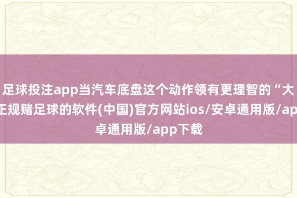 足球投注app当汽车底盘这个动作领有更理智的“大脑”-正规赌足球的软件(中国)官方网站ios/安卓通用版/app下载