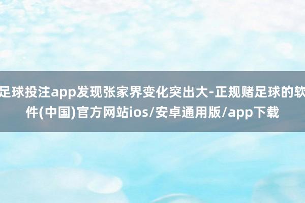 足球投注app发现张家界变化突出大-正规赌足球的软件(中国)官方网站ios/安卓通用版/app下载
